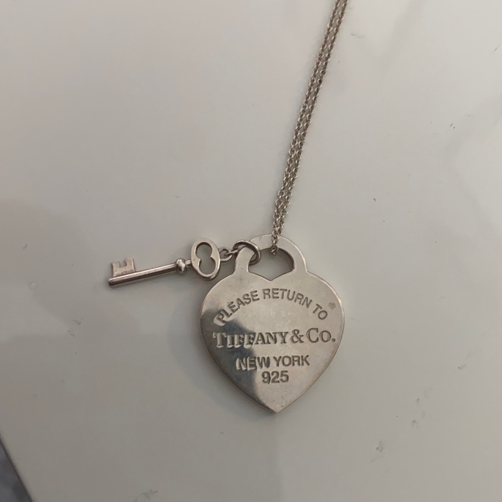 Tiffany & co heart and key necklace